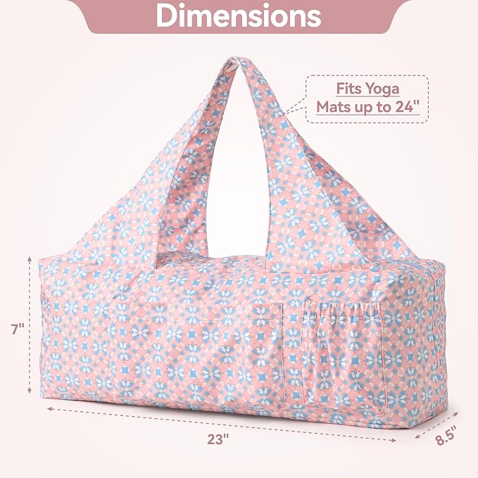 BOULDER BEE Yoga Mat Bag with Wet Pocket, Large Yoga Mat Carrier Fits All Your Stuff, Personalized Yoga Gifts, Gym Tote Bag for Women