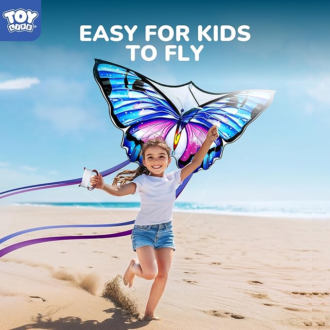 TOY Life 48.4'' Giant Girls Kites Easy to Fly for Kids Adults with 328.1 FT String, Beach Kite Outdoor Game Outside Toys Activity, Toys for Girls, Gift for Girls Ages 4-8