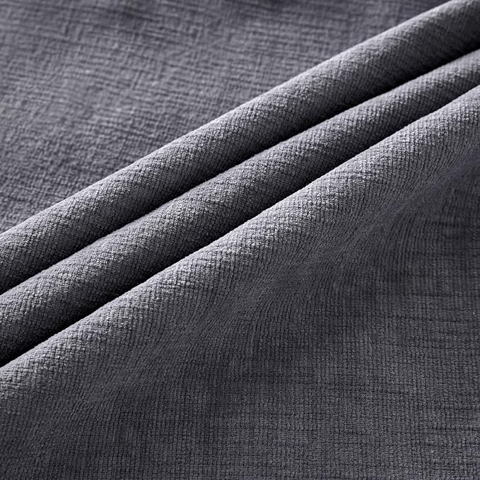 MIULEE Grey Chenille Couch Lumbar Throw Pillow Covers, 12x20 | Set of 2, Soft Farmhouse Modern Home Decor, Decorative Pillowcases for Sofa Living Room Bed