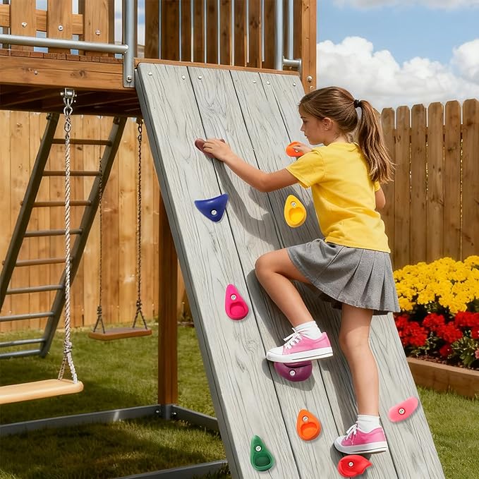 20 PCS Rock Climbing Holds for Kids,Rock Climbing Wall Grips Climbing Rocks Wall Kit for Indoor and Outdoor Playground Play Set with Hardware