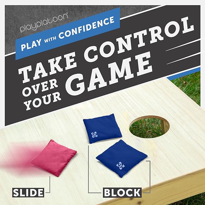 Professional Cornhole Bags - Set of 8 Regulation All Weather Double Sided - Sticky Side/Slick Side Bean Bags for Pro Corn Hole Game