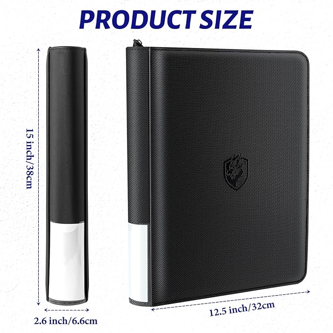 Toploader Binder Holds 324 Toploaders - 20 Toploaders|Waterproof PU Leather + Anti-Yellowing PP Inserts | Ridge Tab Sorting Portable top loader binder for cards(For Sports/Game Cards)