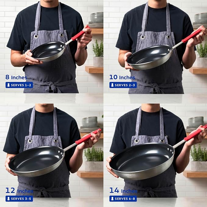 Tramontina Professional 8-Inch Ceramic Non Stick Small Frying Pan, Heavy-Gauge Aluminum Skillet with Ceramic Nonstick Coating, Dishwasher and Oven Safe, Black