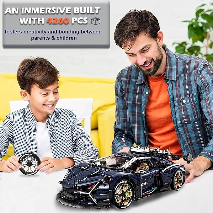 Lamb AVENTTAOR Super Car Building Toys - 1:8 Model Car Building Blocks Challenging Race Cars Sets Super Cars Display Model Collectible Gifts for Adults(4260pcs)