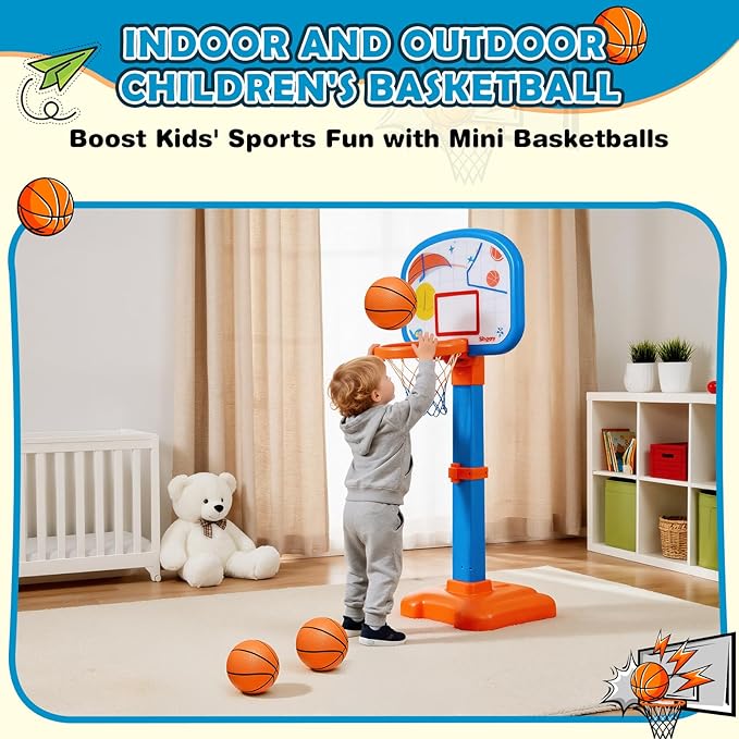 Iyoyo Mini Basketballs,3 Pack 6" Inch Small Basketball Set with Pump Over The Door Mini Hoop Basketball Replacement Toy for Toddlers,Kids,Teenagers for Pool,Indoors,Outdoors