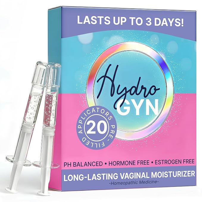 Hydro GYN Vaginal Moisturizer | Long Lasting for Vaginal Dryness & Irritation | Hyaluronic Acid & Vitamin E | Feminine Care Hormone Free | Pre and Post Menopausal I 20 Count