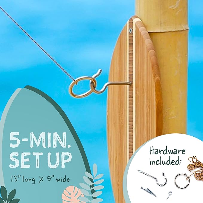 Tiki Toss Ring Toss Game for Adults - Hook and Ring Games with String and Hooks for Indoor/Outdoor Use, Man Cave Decor & Stuff, Gifts for Men/College - Standard or Deluxe 12.3" / Tiny 5"