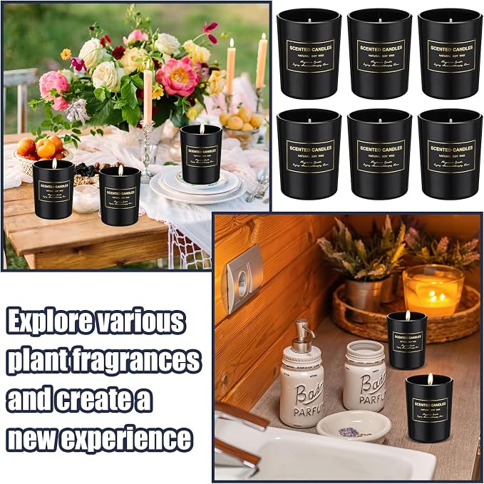 MTLEE 24 Pcs Candles for Home Scented Aromatherapy Jar Candle Gift for Women Bulk 8 Long Lasting Aromatherapy Jar Soy Wax Candle Gift for Mother`s Day Christmas Birthday(Classic Style,Fresh Scent)