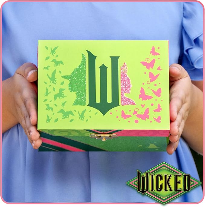Wicked Jewelry Box for Girls - Musical Jewelry Box with Spinning Figurine, Wicked Toys for Kids Ages 3-5 - 6 x 4.7 x 3.5 in