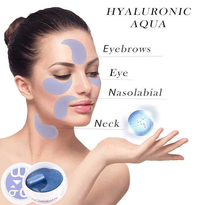 MEDB Re-vitalizing Hyaluronic Aqua Hydrogel Eye Patch | Korean Skincare | Deep Hydration & Wrinkle Care | Calming Eye Patches for Dry, Sensitive Skin | 60 Patches (30 Pairs)