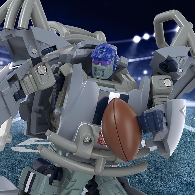 Transformers NFL Dallas Cowboys Starblitz 5.5-Inch Action Figure Changes from Robot to Helmet, Football Toys for Ages 8+