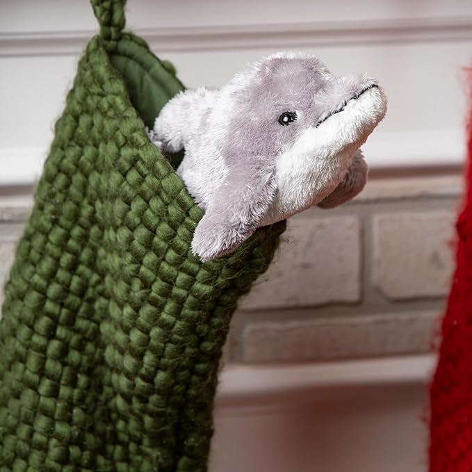 The Petting Zoo Dolphin Stuffed Animal Plushie, Gifts for Kids, Scoopz Sealife Animals, Grey Dolphin Plush Toy, 8 inches