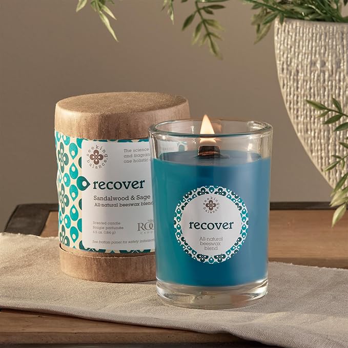 Root Candles Seeking Balance Wood Wick Spa Candle Aromatherapy Candle, 6.5-Ounce, Restore: Sandalwood & Sage