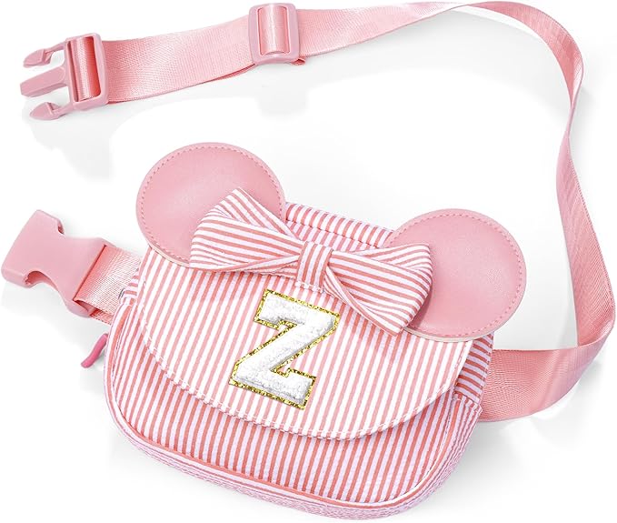 Daughter Gifts - Birthday Gifts for 3 4 5 6 7 8 9 10 11 12 13 Year Old Girls, Initial Fanny Pack Crossbody Bag Belt Bag Purse for Teen Girls Bean Pink Z