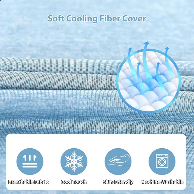 Amagoing Cooling Pregnancy Pillow for Sleeping, U Shaped Maternity Full Body Pillow for Women with Hip, Leg, Back Pain Support, Removable Cooling Cover Included (Light Blue)