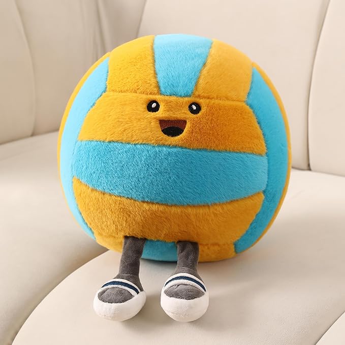 Funny Volleyball Pillow with Legs – Cute Stuffed Animal Toy for Boys Girls, Volleyball Throw Pillow Gift for Room Decor, Couch or Bed (Volleyball 11 Inch)