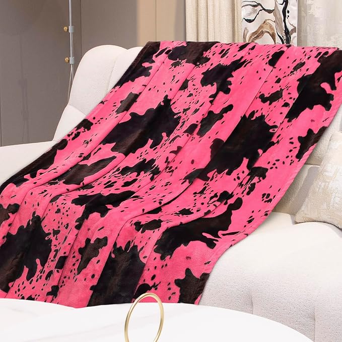 Hot Pink Blanket for Kids, Cute Warm Soft Toddler Blanket for Stroller Bed Nursery, Strawberry Pink Gifts for Girls Birthday Eeaster Mother's Day, Y2K Room Home Decor, 40x50inches