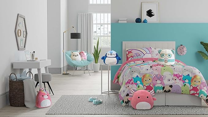 Franco Squishmallows Bedding Super Soft Comforter and Sheet Set with Sham, 7 Piece Full Size