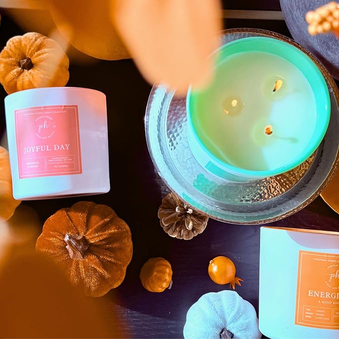 Extra Large Candle – Joyful Day | Hand-Poured Soy Candle with Freesia & Rosewood | 14.1 oz (400g) 60 Hours| Vegan, Clean Burn, Aromatherapy | Gift for Women, Self-Care