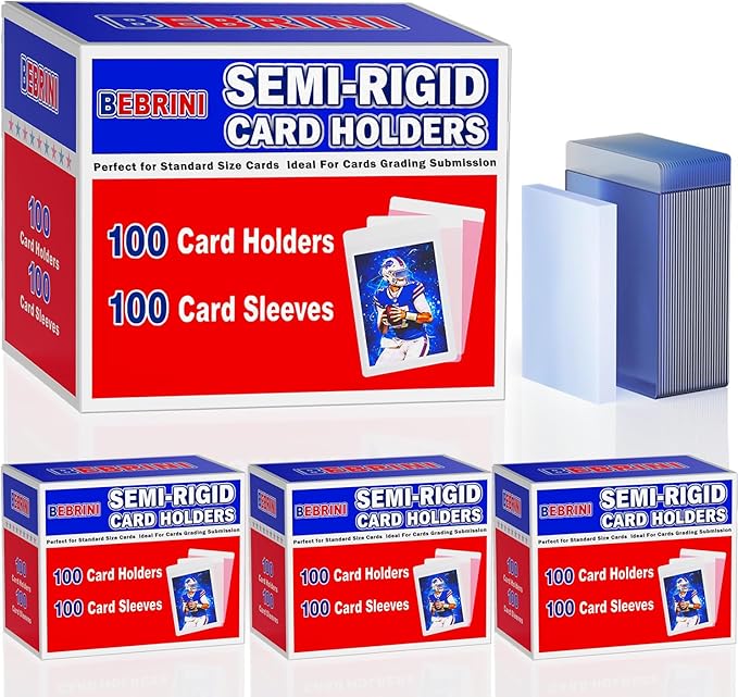 400ct Semi Rigid Card Holders & 400ct Soft Sleeves for PSA, SGC, BGS, CSG Graded Cards Submissions, PSA Submission Card Sleeves for Sports, PKM, Baseball, Trading Cards