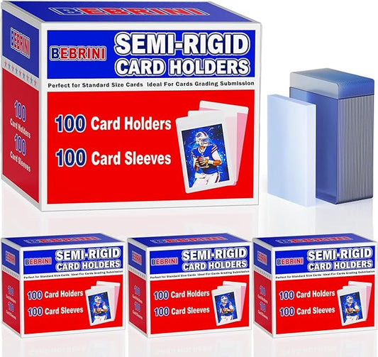 400ct Semi Rigid Card Holders & 400ct Soft Sleeves for PSA, SGC, BGS, CSG Graded Cards Submissions, PSA Submission Card Sleeves for Sports, PKM, Baseball, Trading Cards