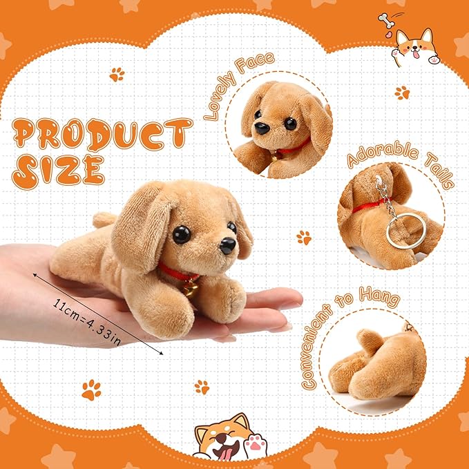 Sosation 20 Pcs Mini Stuffed Animal Dog Bulk Adopt a Puppy Favors Soft Puppy Gift Party for Kids Graduation Birthday Party Charity Donation Classroom Goodie Stuffer (Simple Style,Delicate Color)