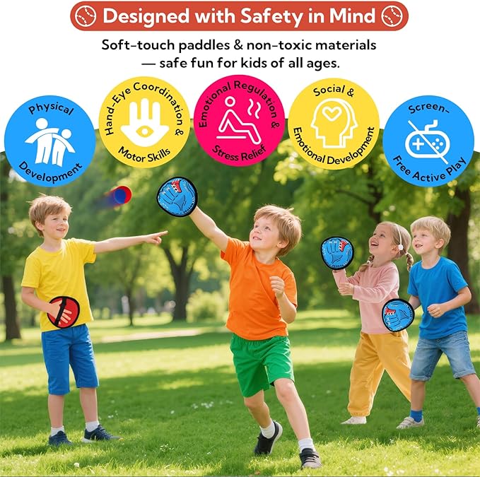 Toss and Catch Ball Game Set, Kids Toddler Baseball Glove & Catch Ball Toys,Kids Sports & Outdoor Play Toys for Family,Outside Toys for 3 4 5 6 7 8 9 10+Year Old Boys Girls Birthday Gifts