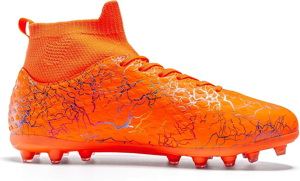 Boys Girls Soccer Cleats High-top Training Football Cleats Kids Ankle-high Soccer Shoes Lightweight Outdoor Futsal