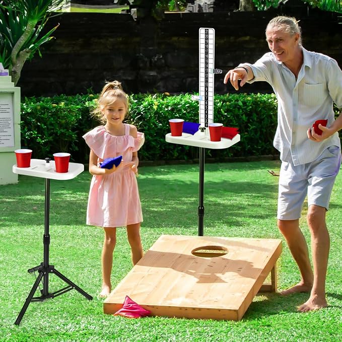 Cornhole Scoreboard Bold Base 2 Sets Cornhole Score Keeper with Cup Holder Corn Hole Game Accessories for Outside, Yard Game