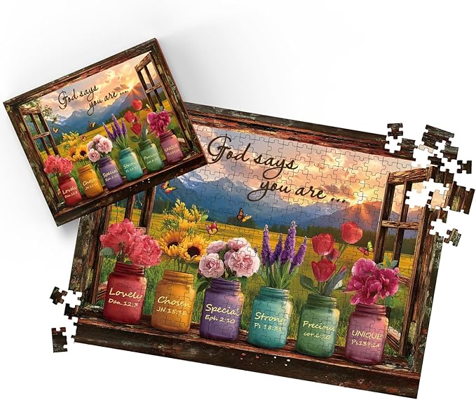Puzzles for Adults 500 Pieces, Christian Bible Jigsaw Puzzles - Wishful Window, Impossible Christian Bible Puzzle for Seniors Families, 20.47x14.96 Inches, 1:1 Poster, Letter On The Back