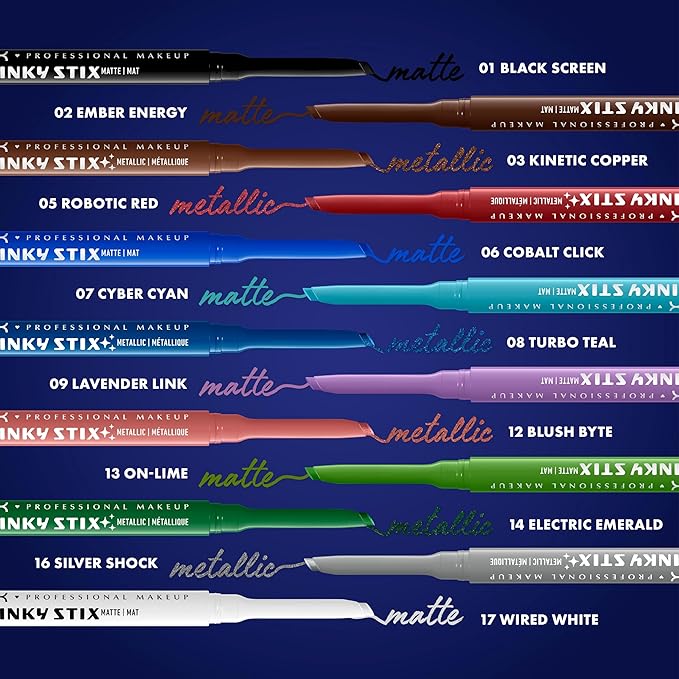 NYX PROFESSIONAL MAKEUP Epic Inky Stix Eyeliner, Mechanical Cream Gel Eyeliner, Waterproof Formula With Up To 24HR Wear - 12 Blush Byte (Metallic Coral Pink)