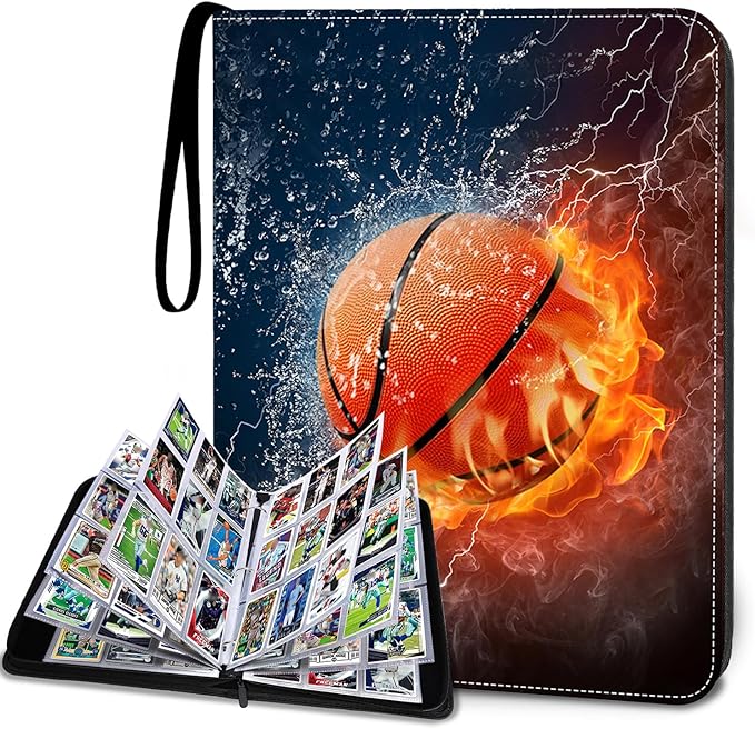 900 Pockets Basketball Card Binder Sleeves, Trading Card Binder Collectible Trading Card Albums for Basketball Baseball Football Trading Sports Game Cards, Book Folder Organizer Card Holder