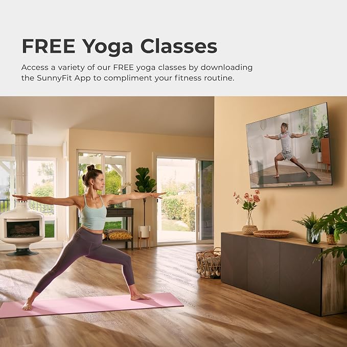 Sunny Health & Fitness Non-Slip Yoga Mat – Durable, Anti-Tear, Lightweight, Cushioned Support for Yoga, Pilates, Stretching Exercises, Meditation and Floor Workouts | Multiple Sizes & Colors