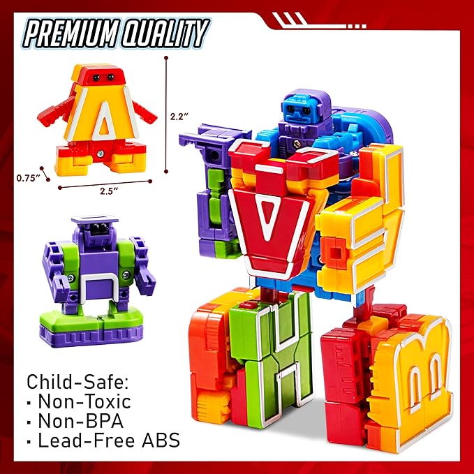 JOYIN Alphabet Robots Toys for Kids, ABC Learning Toys, Alphabots, Letters, Toddlers Education Toy, Carnival Prizes, Christmas, Treasure Box and Prize for Classroom