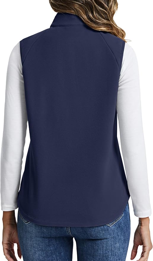 TACVASEN Women Polar Fleece Zip Up Vest with Pockets Lightweight Outerwear | Warm Thermal Sleeveless Jacket Suitable for Hiking Camping Travelling in Cool Autumn and Winter Weather