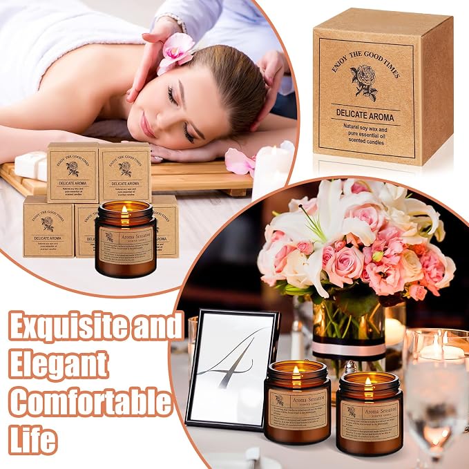 MTLEE 12 Pcs Candles for Home Scented Candles Gift Set for Women Long Lasting Aromatherapy Jar Candle Bulk Soy Wax Candles for Birthday Teacher Thanksgiving Anniversary (Flower Scent)