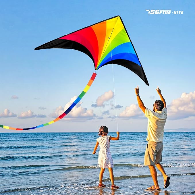 SGftre Complete Kite with Handle, Line & Accessories,Easy to Fly for Kids & Adults, Perfect for Beach, Park, Family Outdoor Activities