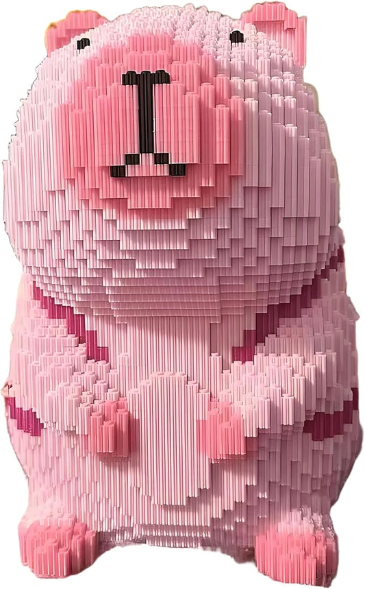 Pink Capybara Building Blocks, High Difficulty, Suitable for Adults