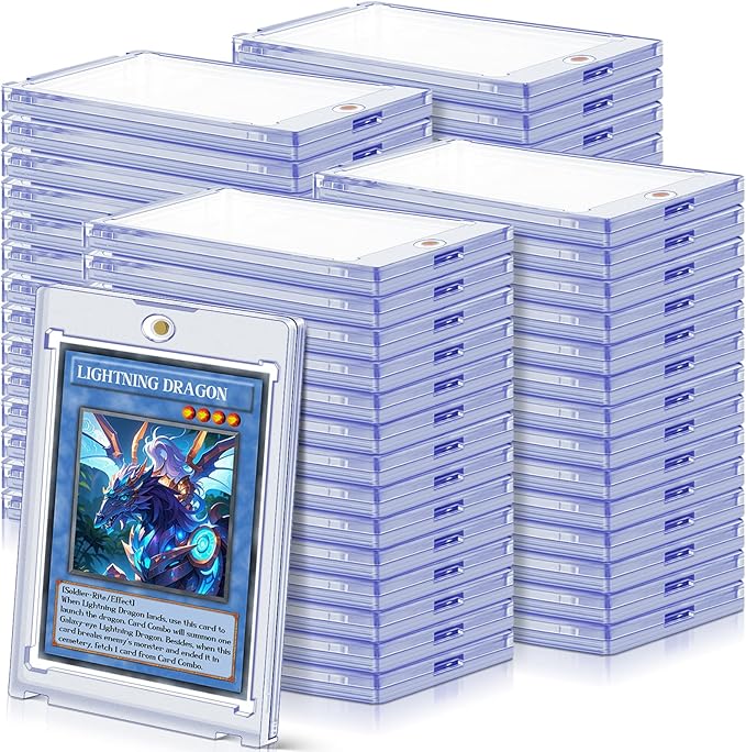 128ct Magnetic Card Holders Cases, 35pt Acrylic Baseball Hard Plastic Card Case Fit for MTG, TCG, Standard Cards, Sports Cards Storage and Display