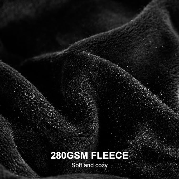 Hansleep Queen Black Fleece Blanket, Soft Flannel Bed Blanket | Fuzzy Cozy Blanket 90x90 Inches, Multi-use for Bed, Sofa, Couch, Travel, Camping, All Season Warm Lightweight Cover
