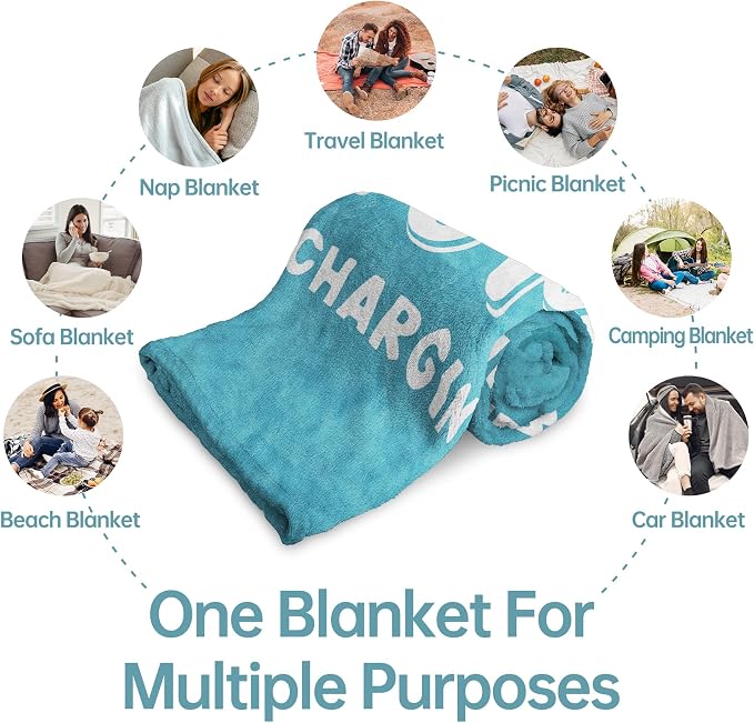 Leebbsin Funny Gifts for Mom, Birthday Gifts for Mom from Daughter Son | Mom is Charging Sloth Blanket, 60" x 50", Cyan, Mom Gift for Christmas Mothers Day, Soft Sloth Throws Blanket for Mother