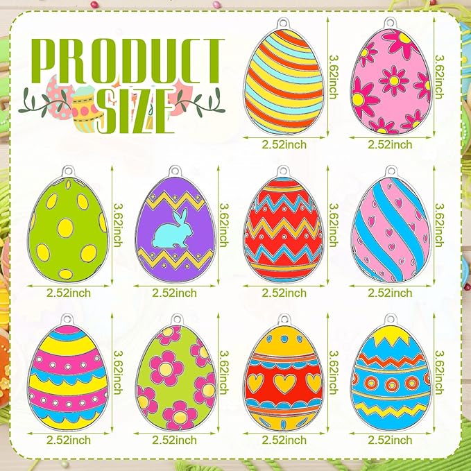 30 Sets Easter Suncatchers Window Art Kits, DIY Sun Catchers Bulk Crafts Paint Your Own Window Egg Spring Ornaments for Boys Girls Classroom Easter Day Home Party Birthday Activity Decor