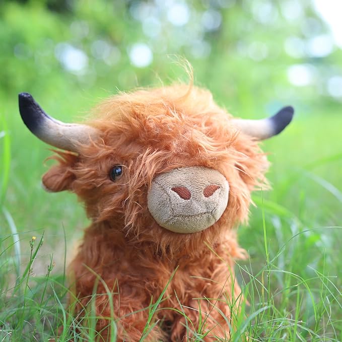 Highland Cows Plush Pillow Adorable Cow Stuffed Animal Plushies Toys Soft Fluffy Cow Plush Pillow for Birthdays Day (Highland Cows)