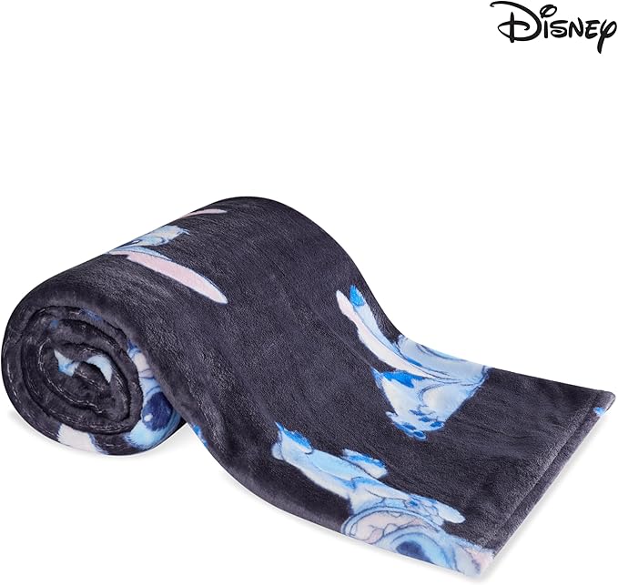 Disney Stitch Throw Blanket Soft Fleece Blanket Bedroom Accessories 59 x 51” (Blue Stitch)