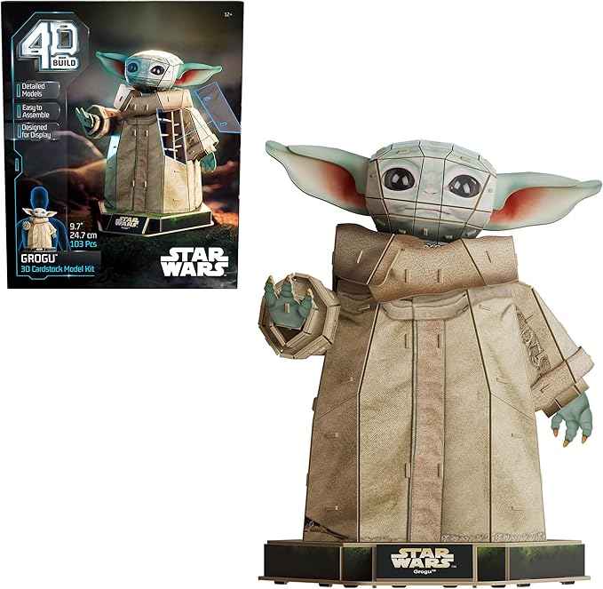 4D Build, Star Wars Grogu 3D Model Kit, Star Wars Collectibles & Desk Decor, Adult Puzzle, Building Toys, 103 Pieces, 3D Puzzles for Ages 12 & Up