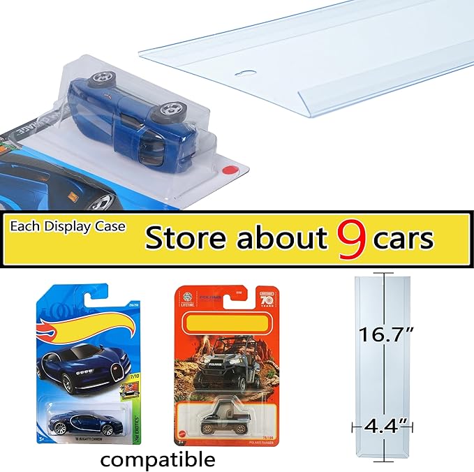 5 Pcs Diecast Display Case for Hot-Wheels Match-Box,Toy Car Storage Organizer,Compatible with Hot-Wheels Match-Box Packaged Cars,Packaged Cars Display Wall Mount (5pcs)
