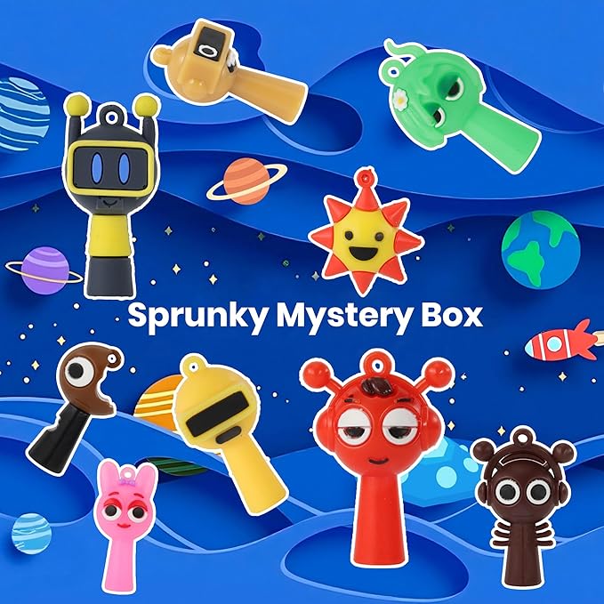 WMP® Sprunky Action Figures Mystery Box, Sprunky Mystery Box, Sprunky Figures 24PCS, Office Room Figurine Decor, Sprunky Toys, Colorful Mystery Animal Action Figurines Set Adults Kids Birthday Party
