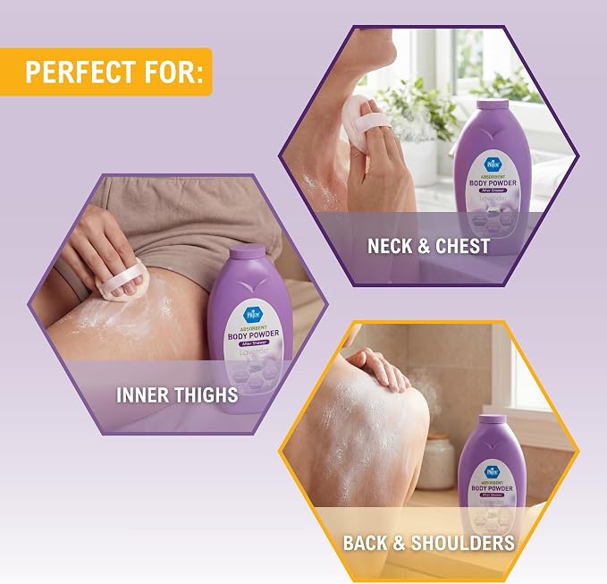 MED PRIDE Talc-Free Cornstarch Body Powder, Lavender Scent, 13 oz Bottle