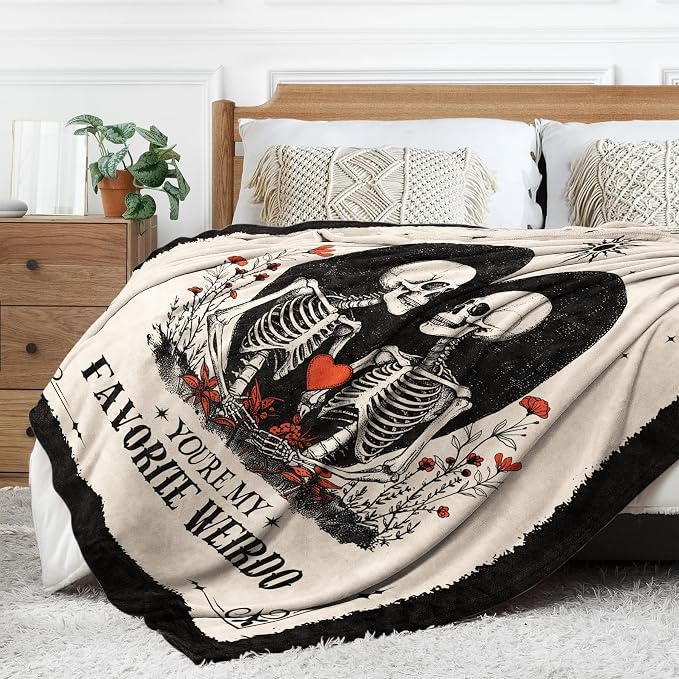 Gifts for Him Her, Anniversary Blanket for Women Men 60"X50" | Birthday Gifts for Boyfriend Girlfriend, I Love You Gift, Engagement, Wedding, Gothic Gifts for Wife, Husband, Couple