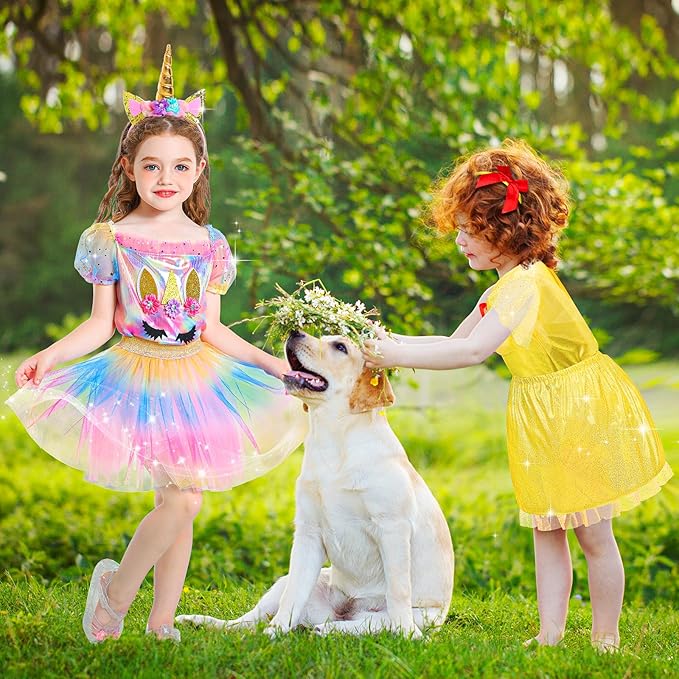 Princess Dress Up for Girls 3 4 5 6, Kids' Dress Up Pretend Play Clothes Princess Toys Gift for Little Girls